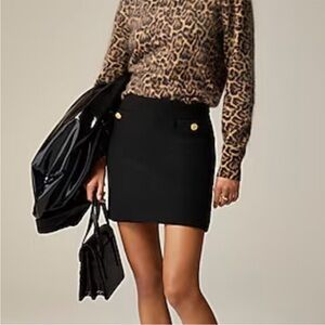 J. Crew Textured Mini Skirt Wool Blend Black Size S NWT